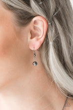 Load image into Gallery viewer, Gunmetal bead hanging from a gunmetal fish hook earring.
