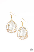 Load image into Gallery viewer, All Rise For Her Majesty - Gold Teardrop Gem Earrings
